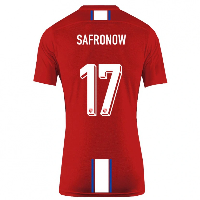 Danxen Dames Maxim Safronow #17 Rood Wit Thuisshirt Thuistenue 2025/26 T-Shirt