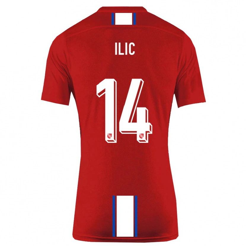 Danxen Dames Marko Ilic #14 Rood Wit Thuisshirt Thuistenue 2025/26 T-Shirt