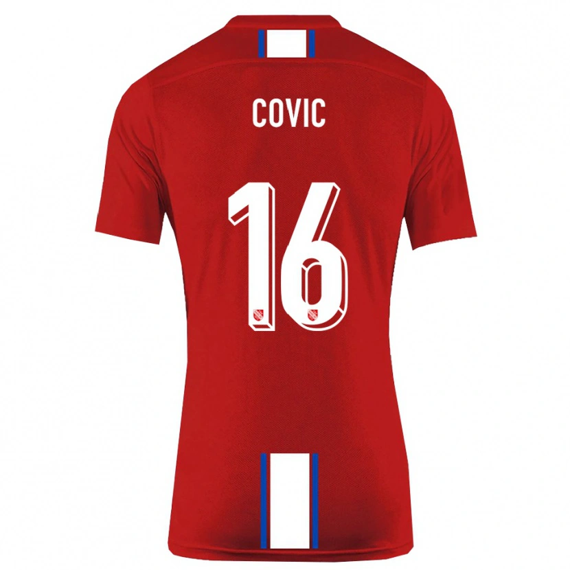 Danxen Dames Rayen Covic #16 Rood Wit Thuisshirt Thuistenue 2025/26 T-Shirt