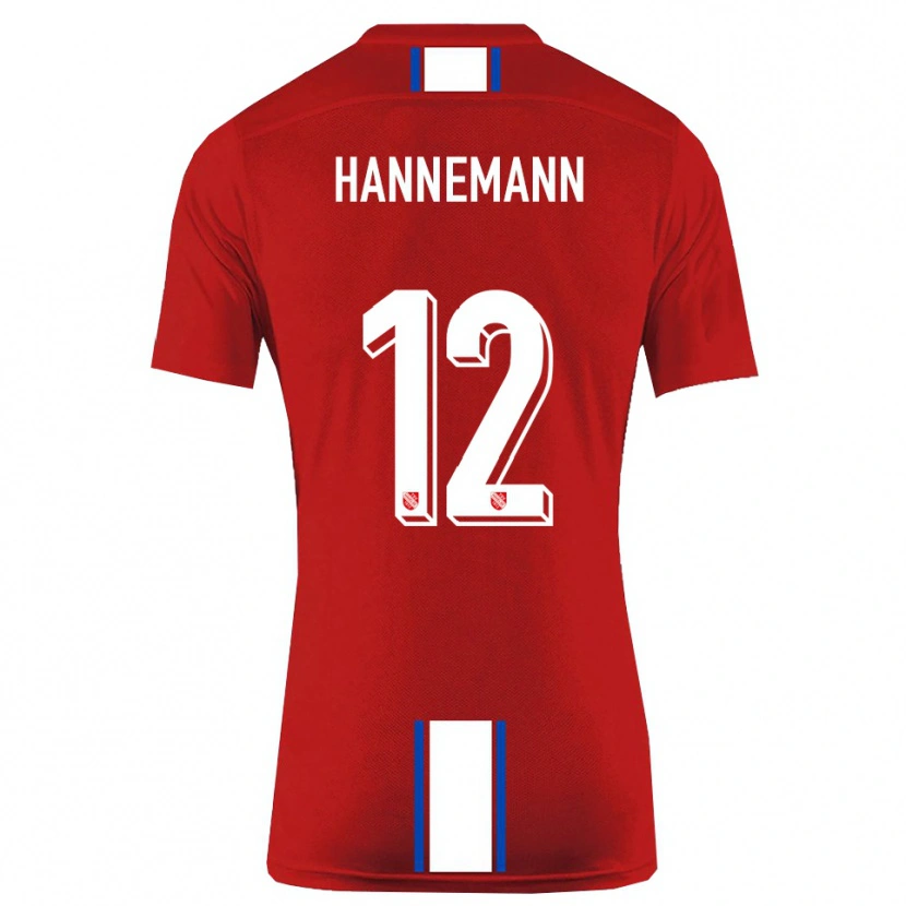Danxen Dames Sören Hannemann #12 Rood Wit Thuisshirt Thuistenue 2025/26 T-Shirt