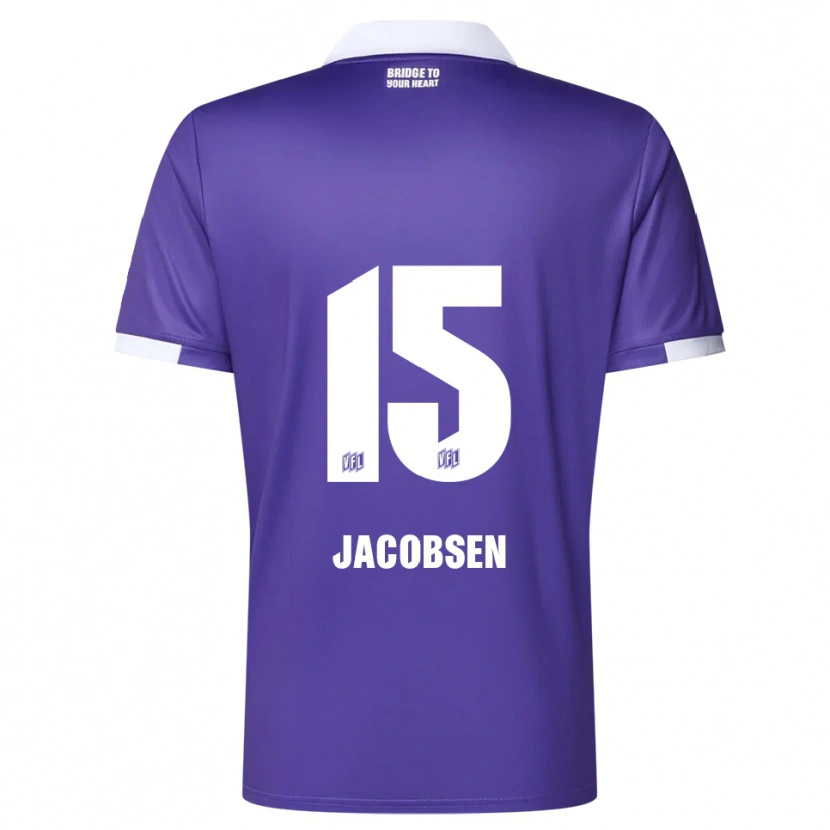 Danxen Dames Bjarke Jacobsen #15 Paars Wit Thuisshirt Thuistenue 2025/26 T-Shirt