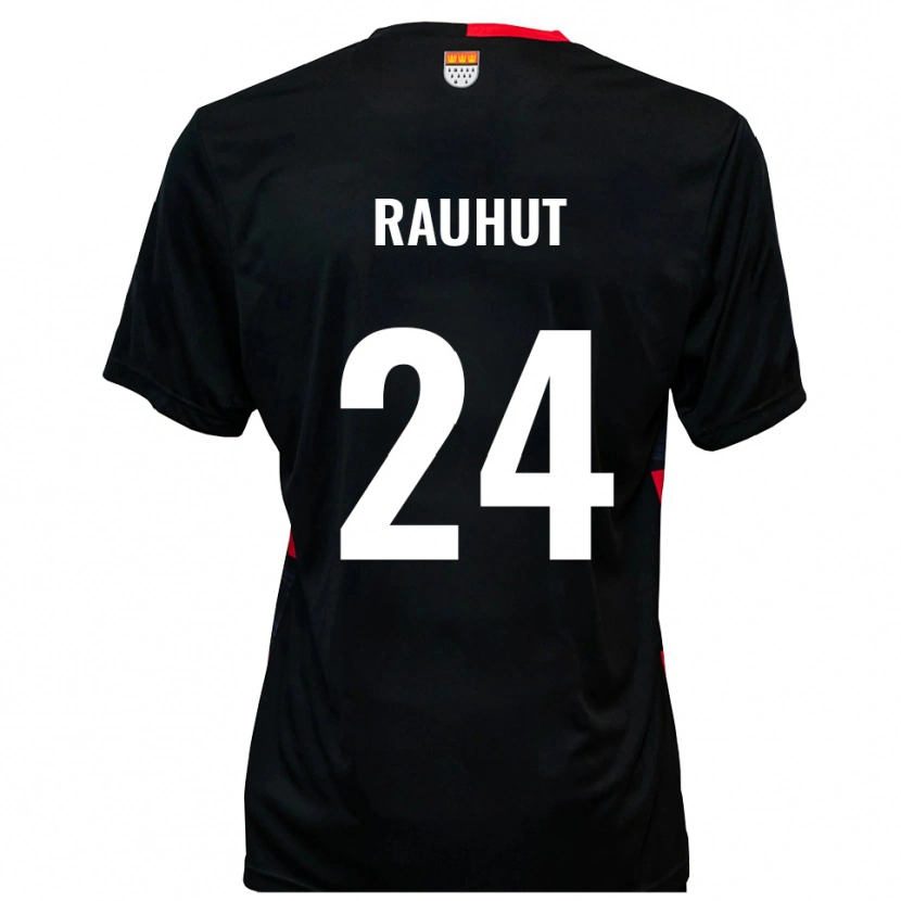 Danxen Dames Kevin Rauhut #24 Zwart Rood Thuisshirt Thuistenue 2025/26 T-Shirt