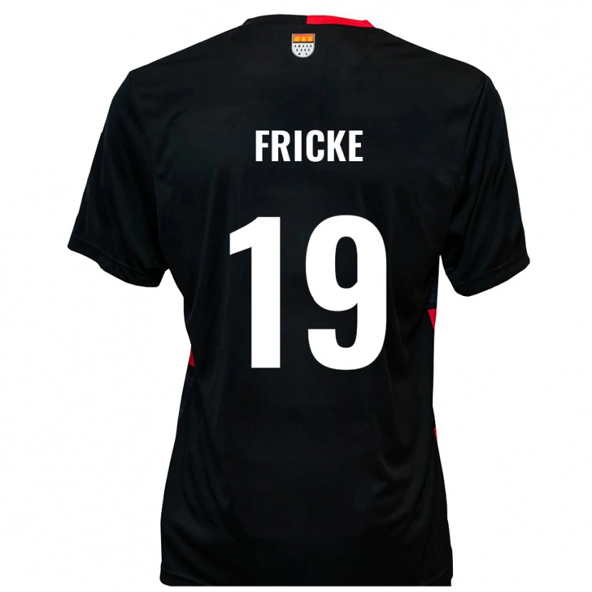 Danxen Dames Fabian Fricke #19 Zwart Rood Thuisshirt Thuistenue 2025/26 T-Shirt