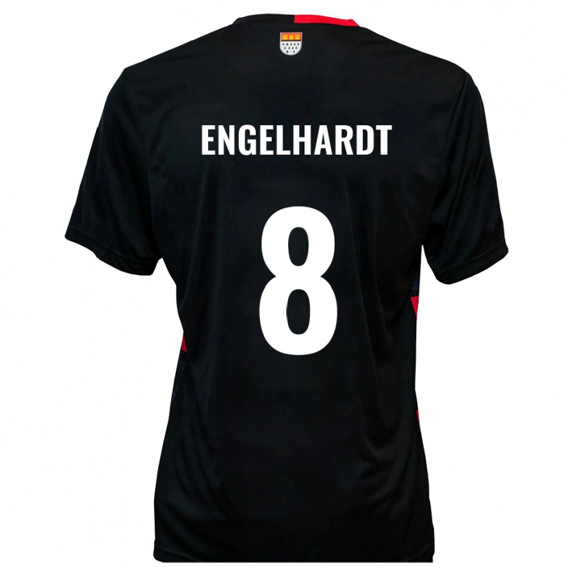 Danxen Dames Florian Engelhardt #8 Zwart Rood Thuisshirt Thuistenue 2025/26 T-Shirt