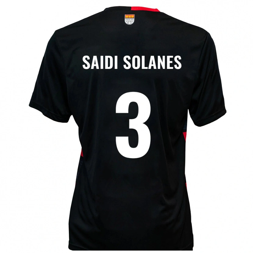 Danxen Dames Maruan Saidi Solanes #3 Zwart Rood Thuisshirt Thuistenue 2025/26 T-Shirt