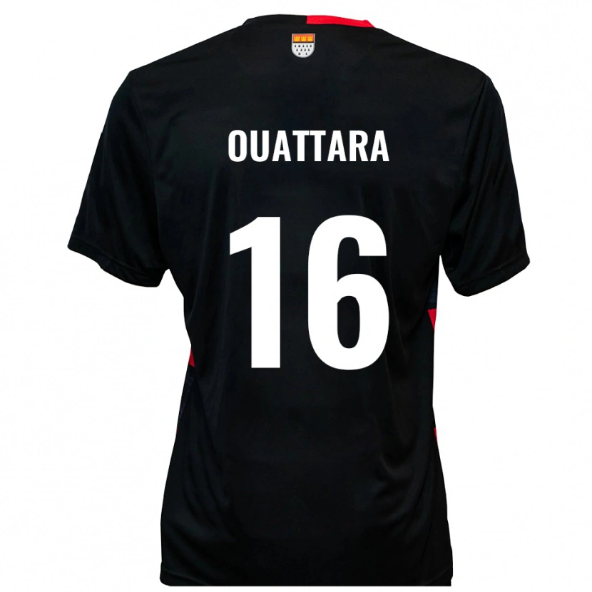 Danxen Dames Kiyali Ouattara #16 Zwart Rood Thuisshirt Thuistenue 2025/26 T-Shirt