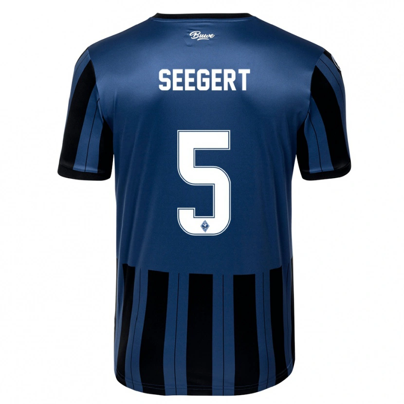 Danxen Dames Marcel Seegert #5 Blauw Grijs Zwart Thuisshirt Thuistenue 2025/26 T-Shirt