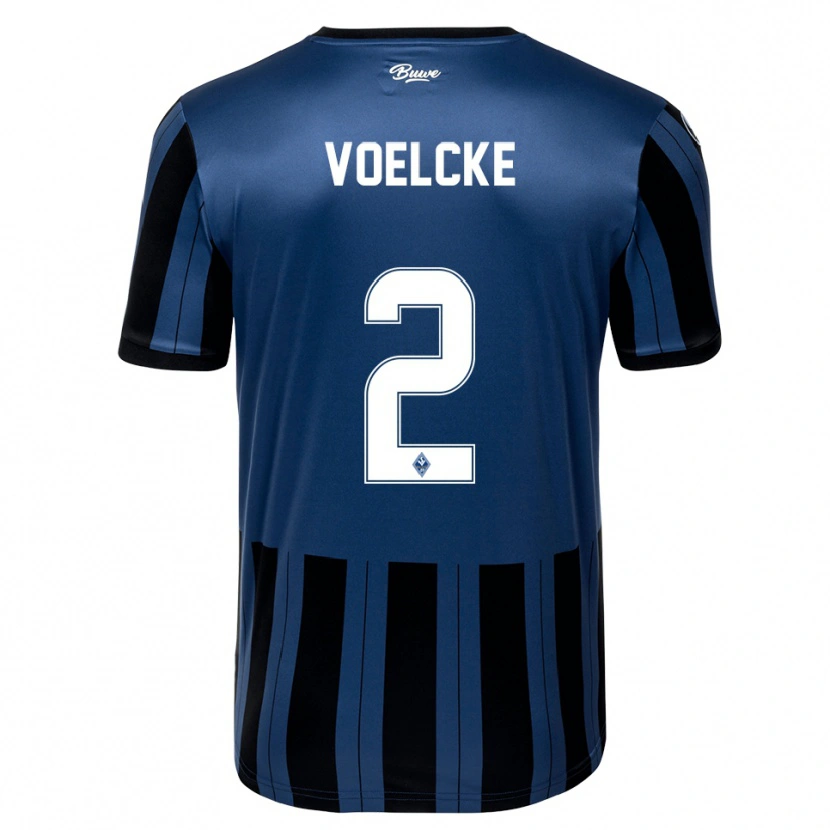 Danxen Dames Sascha Voelcke #2 Blauw Grijs Zwart Thuisshirt Thuistenue 2025/26 T-Shirt