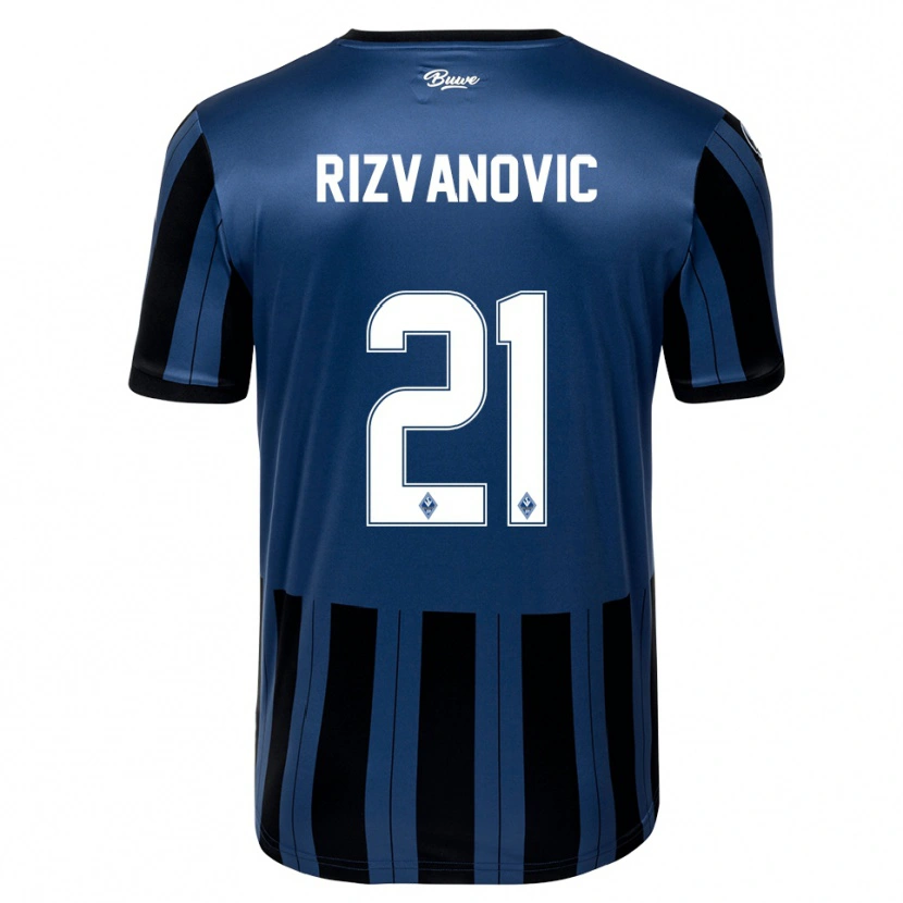 Danxen Dames Adnan Rizvanovic #21 Blauw Grijs Zwart Thuisshirt Thuistenue 2025/26 T-Shirt
