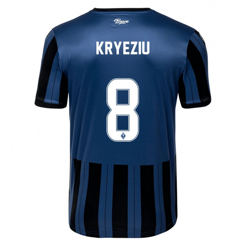 Danxen Dames Denis Kryeziu #8 Blauw Grijs Zwart Thuisshirt Thuistenue 2025/26 T-Shirt