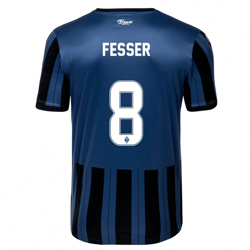 Danxen Dames Philipp Fesser #8 Blauw Grijs Zwart Thuisshirt Thuistenue 2025/26 T-Shirt