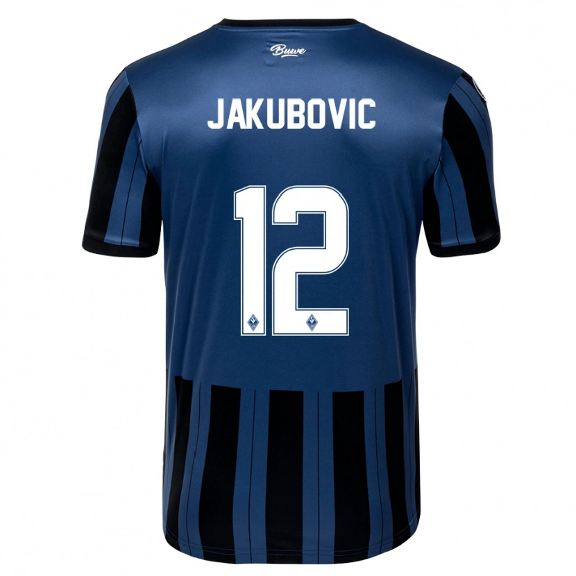 Danxen Dames Harun Jakubovic #12 Blauw Grijs Zwart Thuisshirt Thuistenue 2025/26 T-Shirt