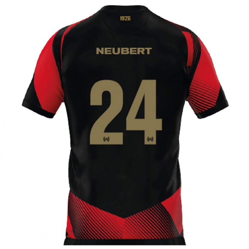 Danxen Dames Tim Neubert #24 Zwart Rood Thuisshirt Thuistenue 2025/26 T-Shirt