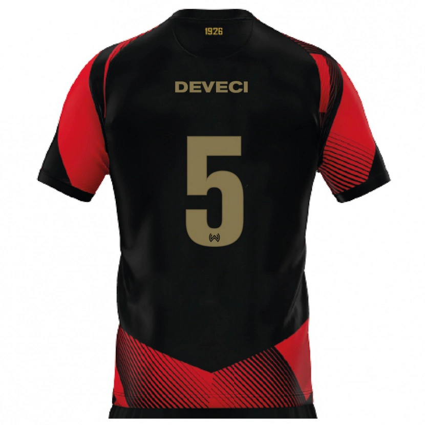Danxen Dames Hüseyin Deveci #5 Zwart Rood Thuisshirt Thuistenue 2025/26 T-Shirt