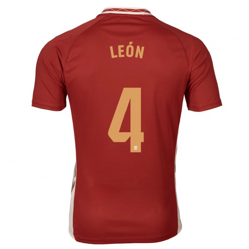 Danxen Dames José León #4 Bordeaux Goud Uitshirt Uittenue 2025/26 T-Shirt
