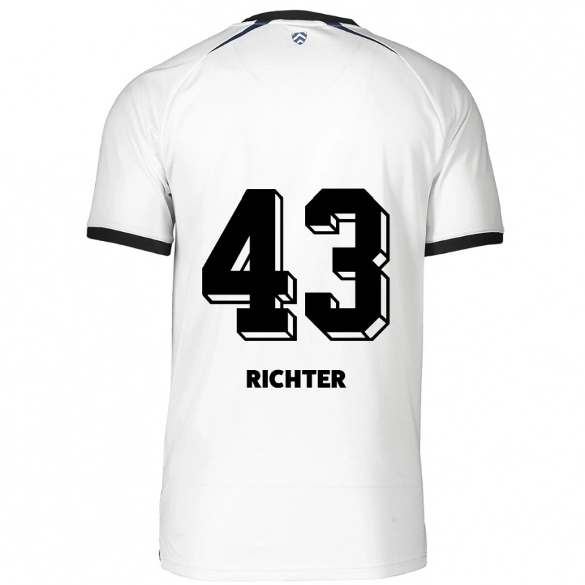 Danxen Dames Daniel Richter #43 Wit Zwart Uitshirt Uittenue 2025/26 T-Shirt