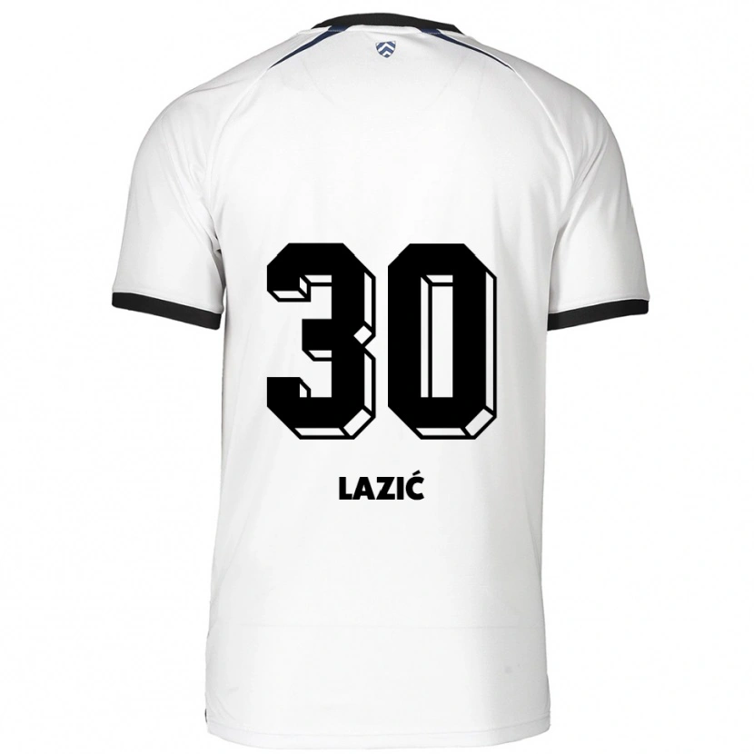 Danxen Dames Kristina Lazić #30 Wit Zwart Uitshirt Uittenue 2025/26 T-Shirt