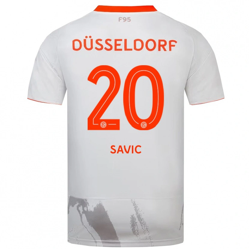 Danxen Dames David Savic #20 Wit Oranje Uitshirt Uittenue 2025/26 T-Shirt