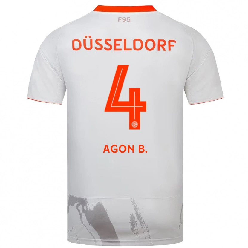 Danxen Dames Agon Bajrami #4 Wit Oranje Uitshirt Uittenue 2025/26 T-Shirt