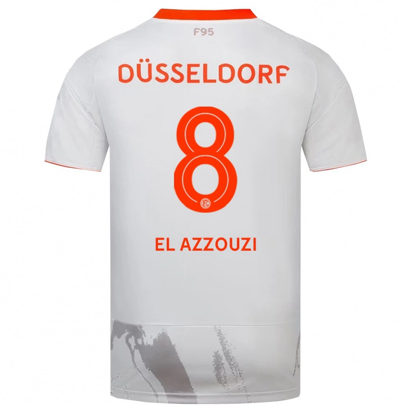Danxen Dames Anouar El Azzouzi #8 Wit Oranje Uitshirt Uittenue 2025/26 T-Shirt