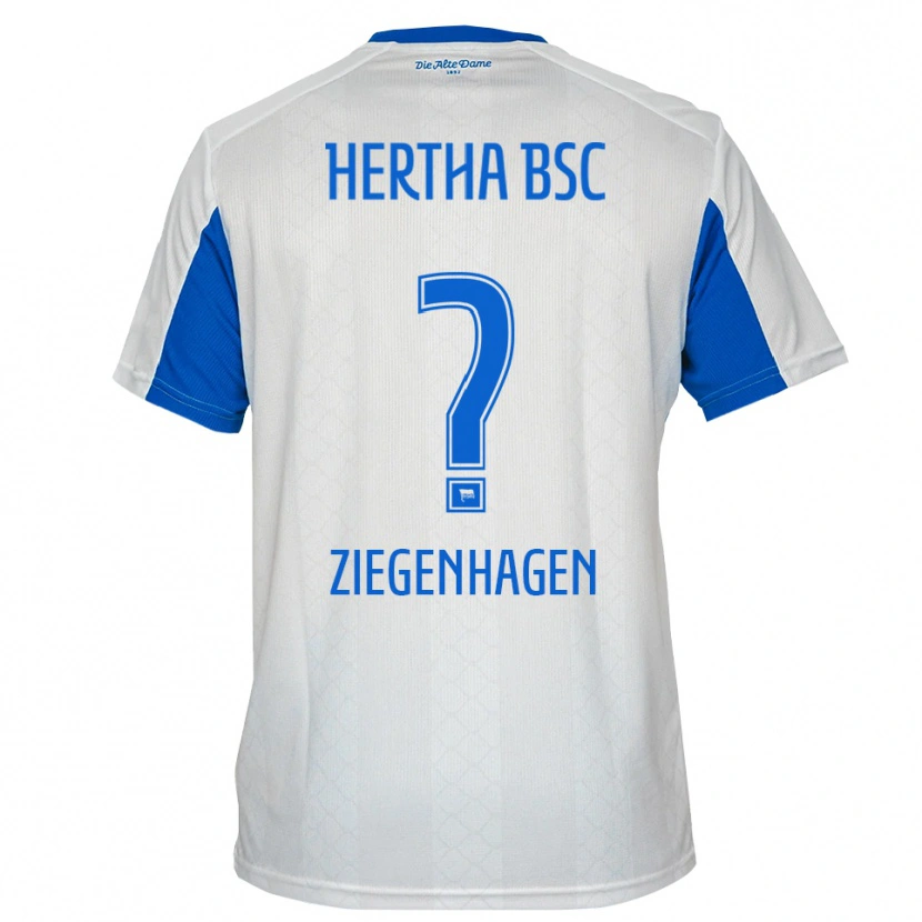 Danxen Dames Kevin Ziegenhagen #0 Wit Blauw Uitshirt Uittenue 2025/26 T-Shirt