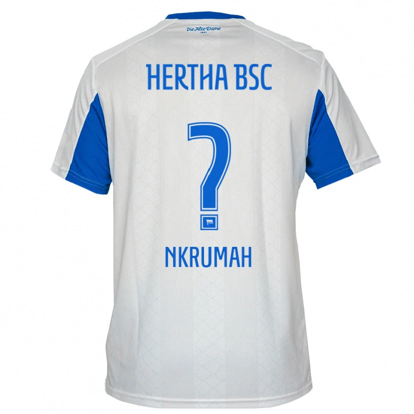 Danxen Dames Jeff Nkrumah #0 Wit Blauw Uitshirt Uittenue 2025/26 T-Shirt