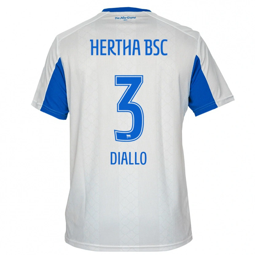 Danxen Dames Jerome Diallo #3 Wit Blauw Uitshirt Uittenue 2025/26 T-Shirt