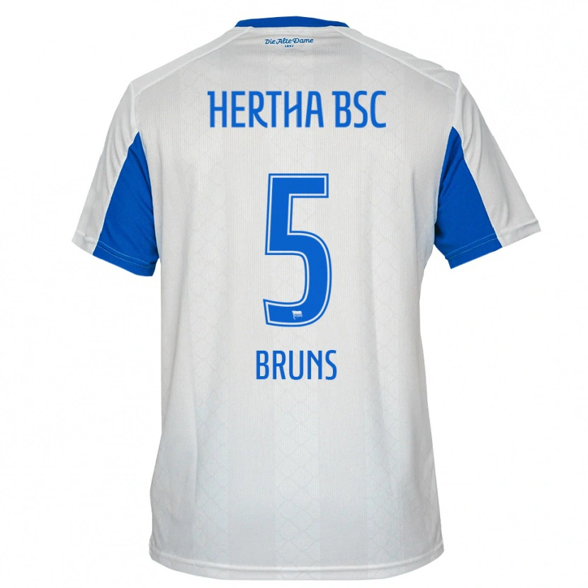 Danxen Dames Mathis Bruns #5 Wit Blauw Uitshirt Uittenue 2025/26 T-Shirt
