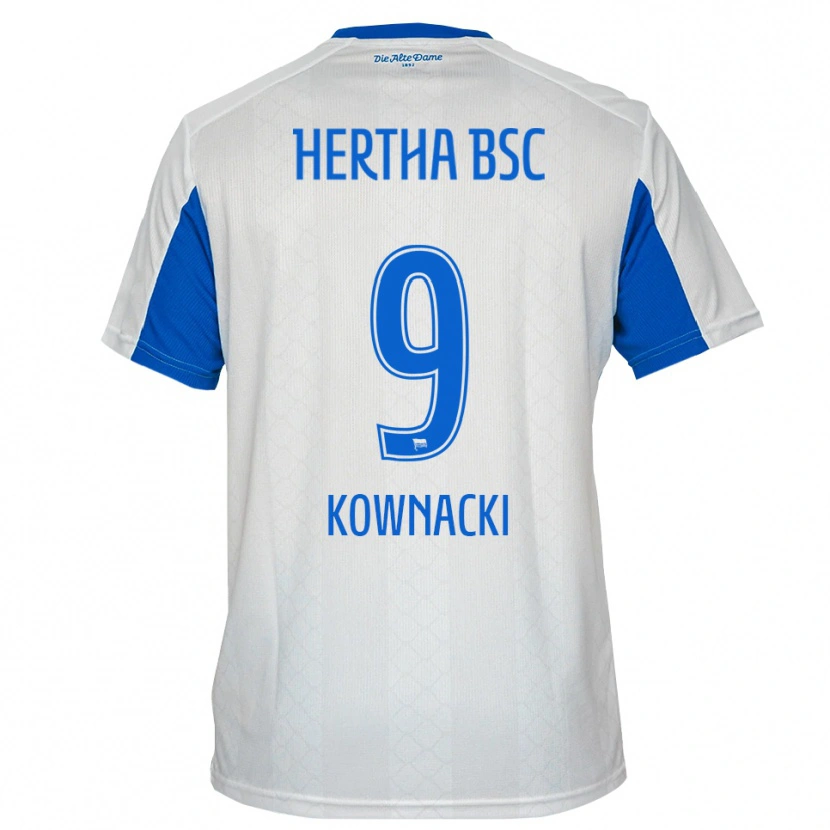 Danxen Dames Dawid Kownacki #9 Wit Blauw Uitshirt Uittenue 2025/26 T-Shirt