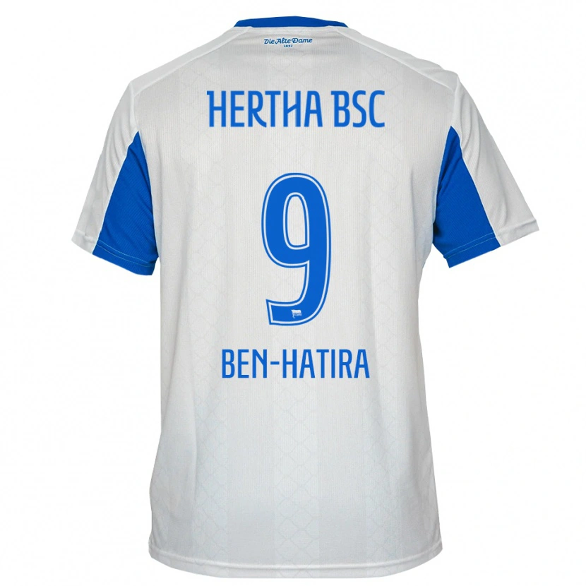 Danxen Dames Aslam Ben-Hatira #9 Wit Blauw Uitshirt Uittenue 2025/26 T-Shirt