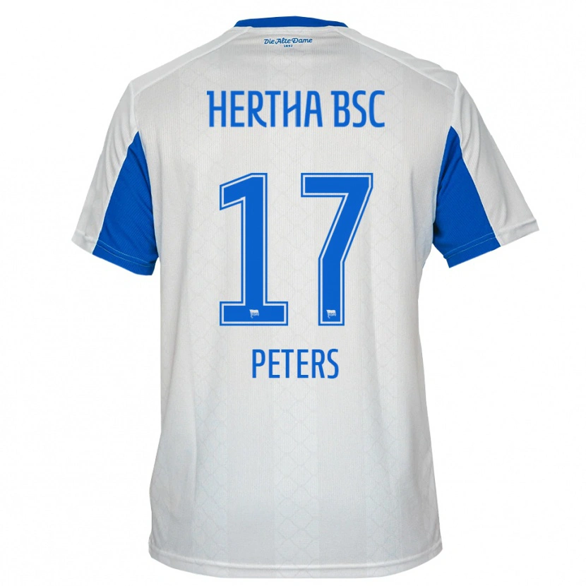 Danxen Dames Laura Peters #17 Wit Blauw Uitshirt Uittenue 2025/26 T-Shirt