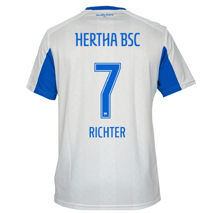 Danxen Dames Joel Richter #7 Wit Blauw Uitshirt Uittenue 2025/26 T-Shirt