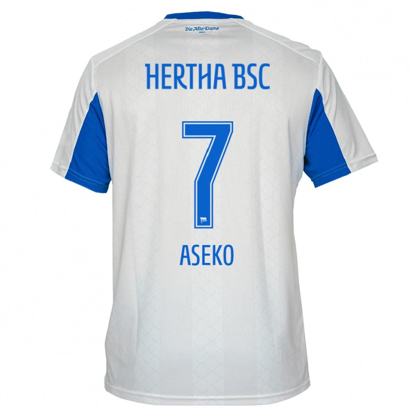 Danxen Dames Benjamin Aseko #7 Wit Blauw Uitshirt Uittenue 2025/26 T-Shirt