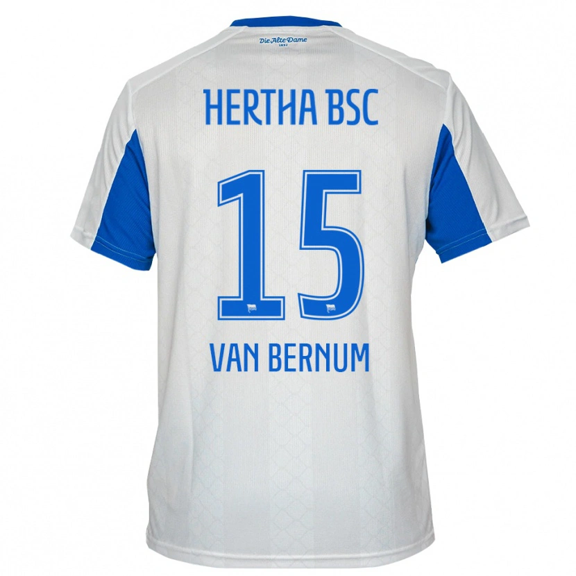 Danxen Dames Ben Van Bernum #15 Wit Blauw Uitshirt Uittenue 2025/26 T-Shirt