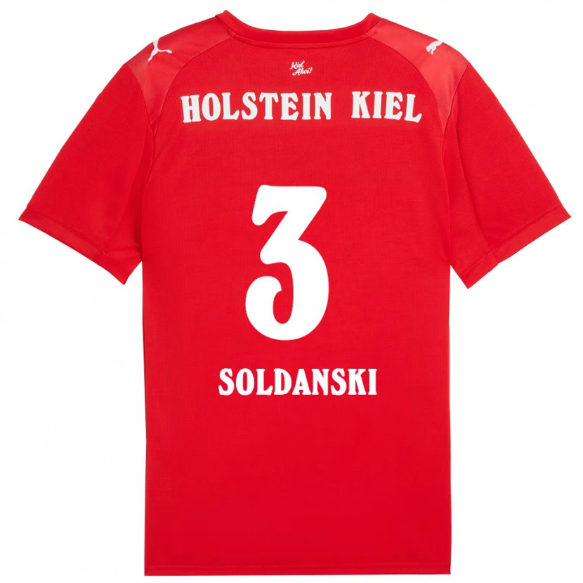 Danxen Dames Lasse Soldanski #3 Rood Blauw Uitshirt Uittenue 2025/26 T-Shirt