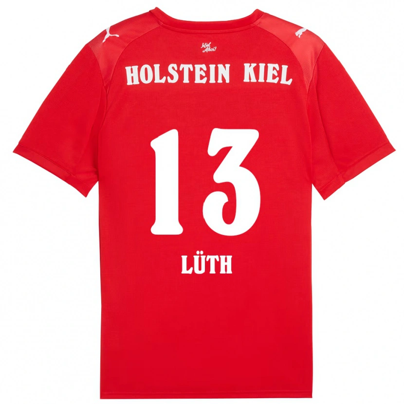 Danxen Dames Felix Lüth #13 Rood Blauw Uitshirt Uittenue 2025/26 T-Shirt