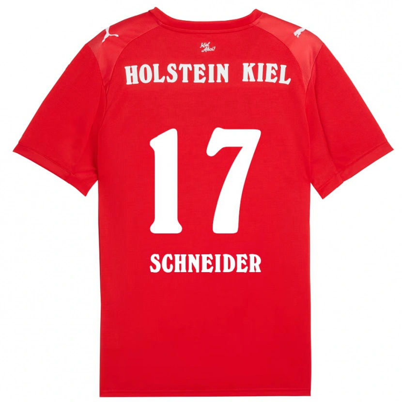 Danxen Dames Aaron Schneider #17 Rood Blauw Uitshirt Uittenue 2025/26 T-Shirt