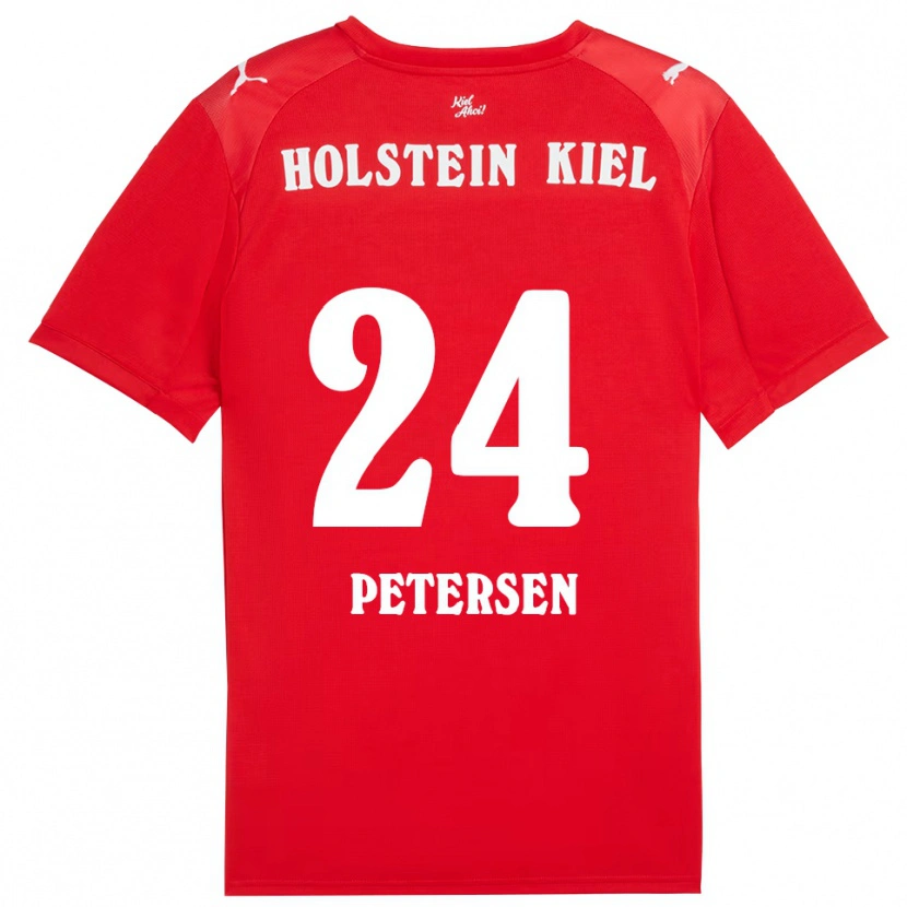 Danxen Dames Malte Petersen #24 Rood Blauw Uitshirt Uittenue 2025/26 T-Shirt