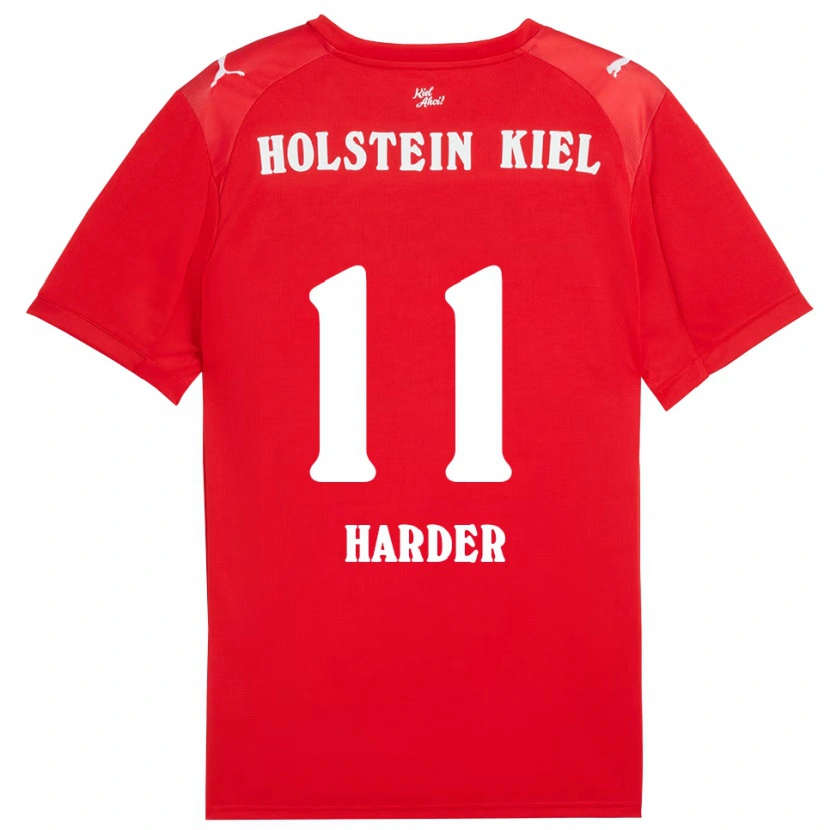 Danxen Dames Paula Harder #11 Rood Blauw Uitshirt Uittenue 2025/26 T-Shirt