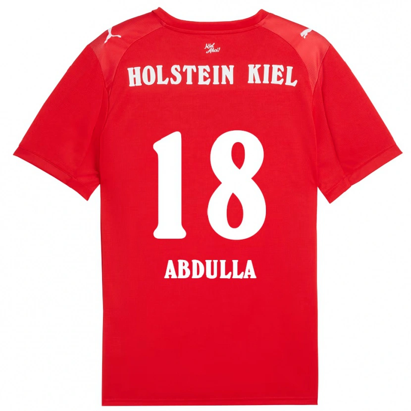 Danxen Dames Ali Abdulla #18 Rood Blauw Uitshirt Uittenue 2025/26 T-Shirt