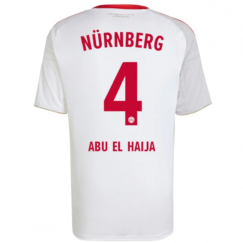 Danxen Dames Khalid Abu El Haija #4 Wit Rood Uitshirt Uittenue 2025/26 T-Shirt