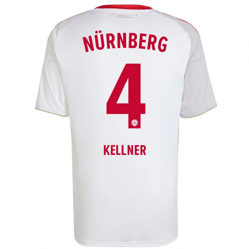 Danxen Dames Benedikt Kellner #4 Wit Rood Uitshirt Uittenue 2025/26 T-Shirt