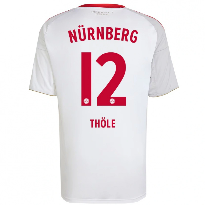 Danxen Dames Amelie Thöle #12 Wit Rood Uitshirt Uittenue 2025/26 T-Shirt