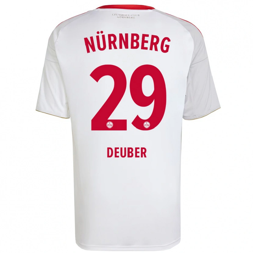 Danxen Dames Hanna Deuber #29 Wit Rood Uitshirt Uittenue 2025/26 T-Shirt