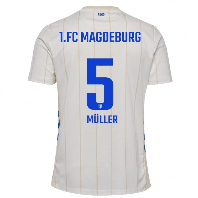 Danxen Dames Tobias Müller #5 Wit Blauw Uitshirt Uittenue 2025/26 T-Shirt