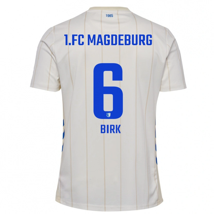 Danxen Dames Timo Birk #6 Wit Blauw Uitshirt Uittenue 2025/26 T-Shirt