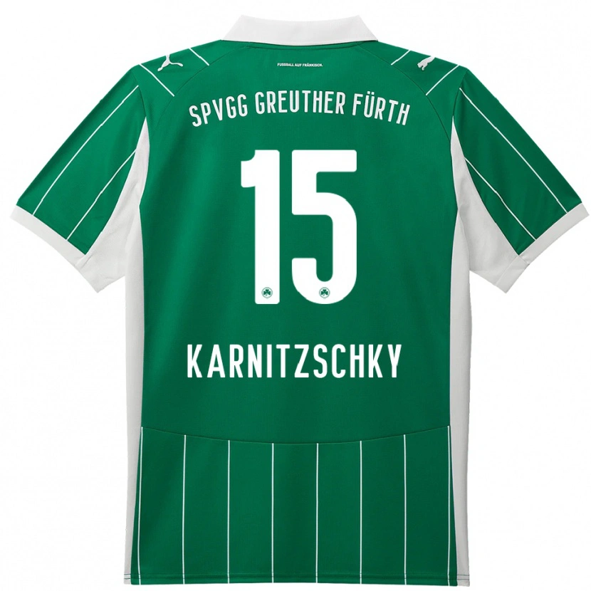 Danxen Dames Nick Karnitzschky #15 Groen Wit Uitshirt Uittenue 2025/26 T-Shirt