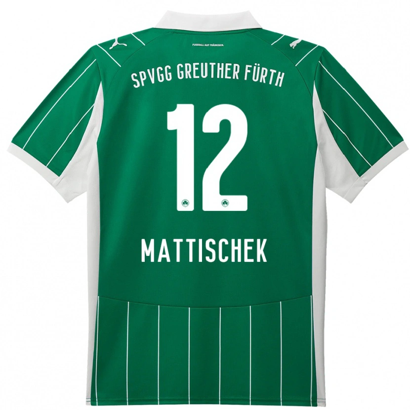 Danxen Dames Jakob Mattischek #12 Groen Wit Uitshirt Uittenue 2025/26 T-Shirt