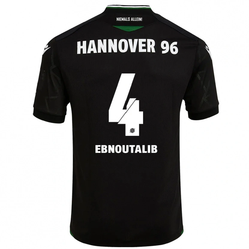 Danxen Dames Ilias Ebnoutalib #4 Zwart Groen Uitshirt Uittenue 2025/26 T-Shirt