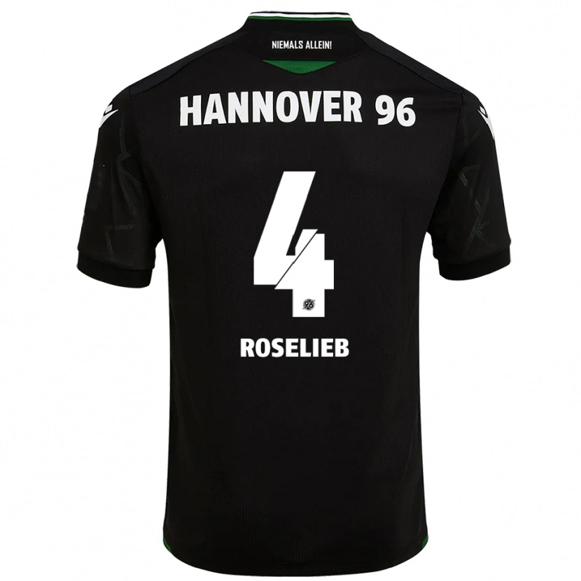 Danxen Dames Emil Roselieb #4 Zwart Groen Uitshirt Uittenue 2025/26 T-Shirt